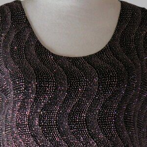 Onyx Nite Black and Pink Beaded Blouse